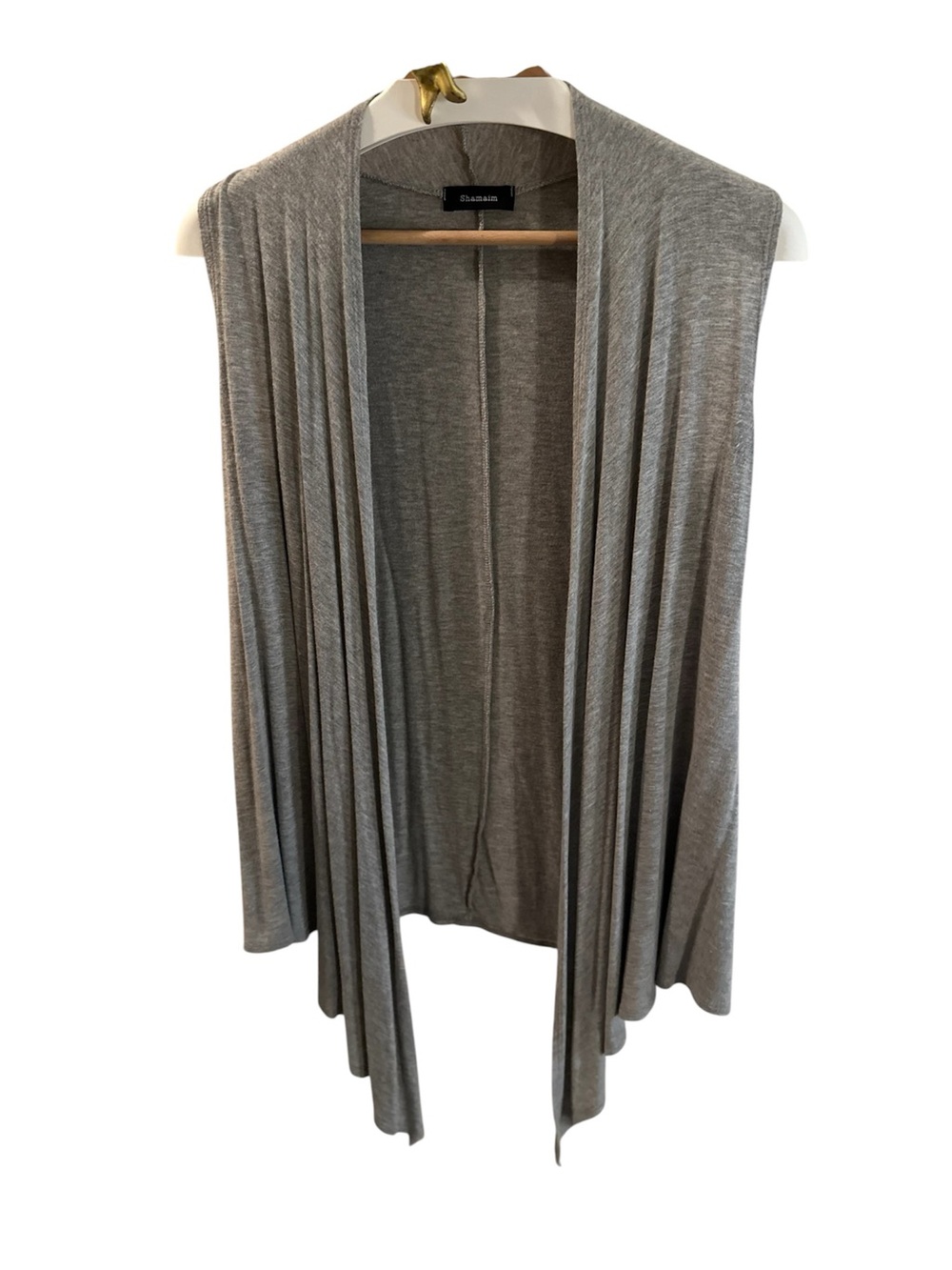 Shamaim | Gray Sleeveless Open Front Flowy Cardigan